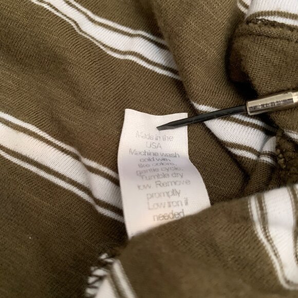 Micheal Stars Women’s Jersey Dress Maxi Striped Brown Off-White Razor Back OS - Picture 16 of 16